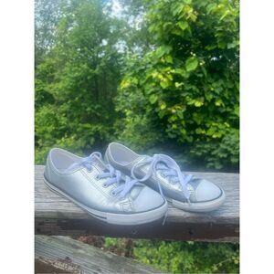 Converse All Star Chuck Taylor silver metallic low top  sneakers, women's size 7